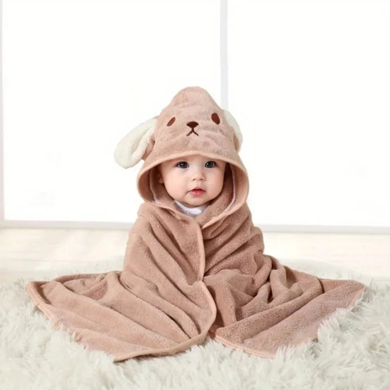 1 pack 31.5in*31.5in of baby bath towel canvas plain baby blanket, bathroom supplies, polyester fiber robe with strong water suf