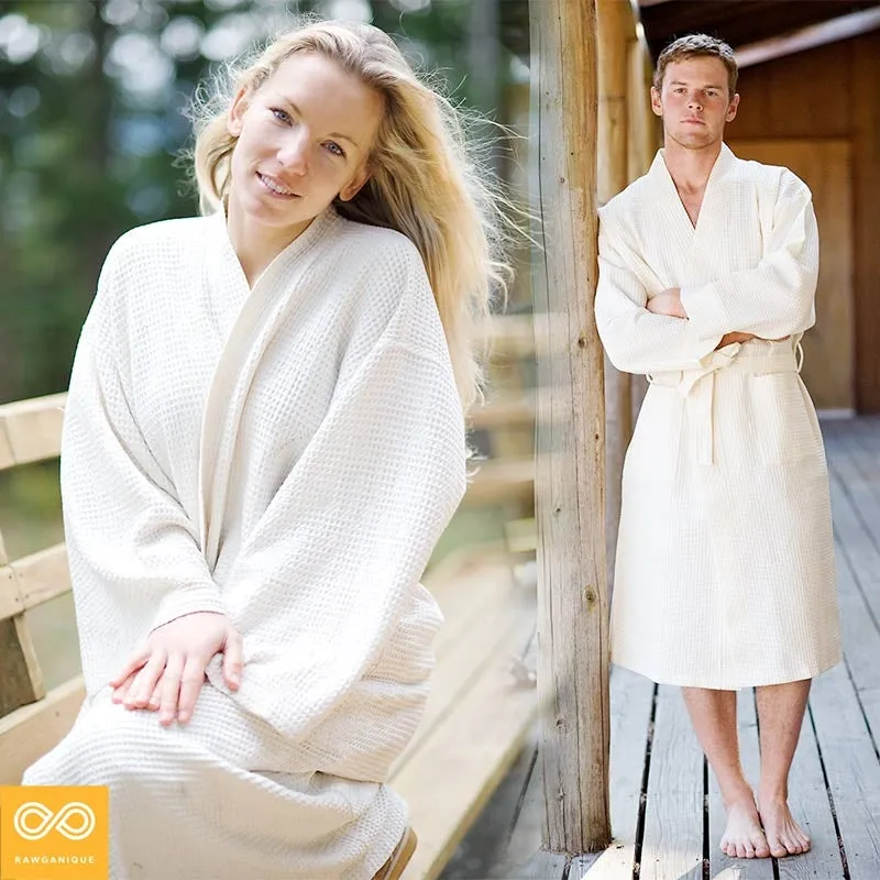 100% Organic Cotton Waffle Honeycomb Spa Bathrobe (Discontinued)