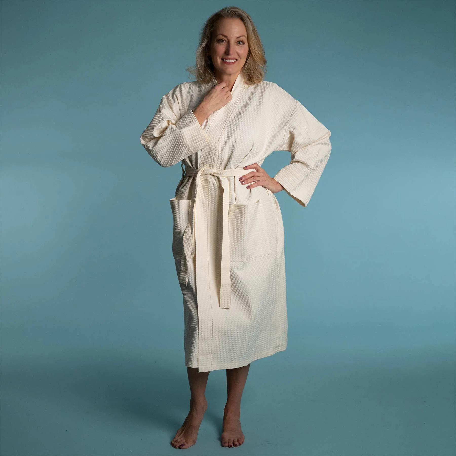 100% Organic Cotton Waffle Honeycomb Spa Bathrobe (Discontinued)