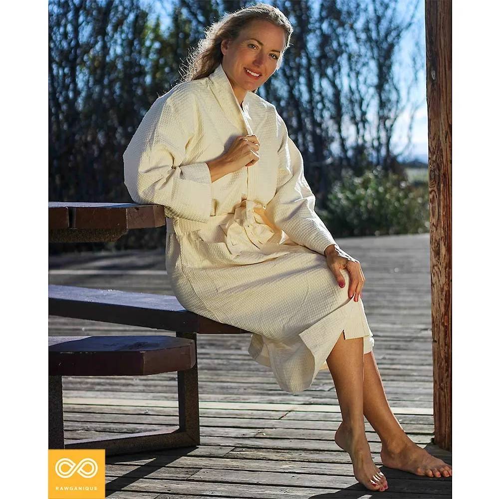 100% Organic Cotton Waffle Honeycomb Spa Bathrobe (Discontinued)