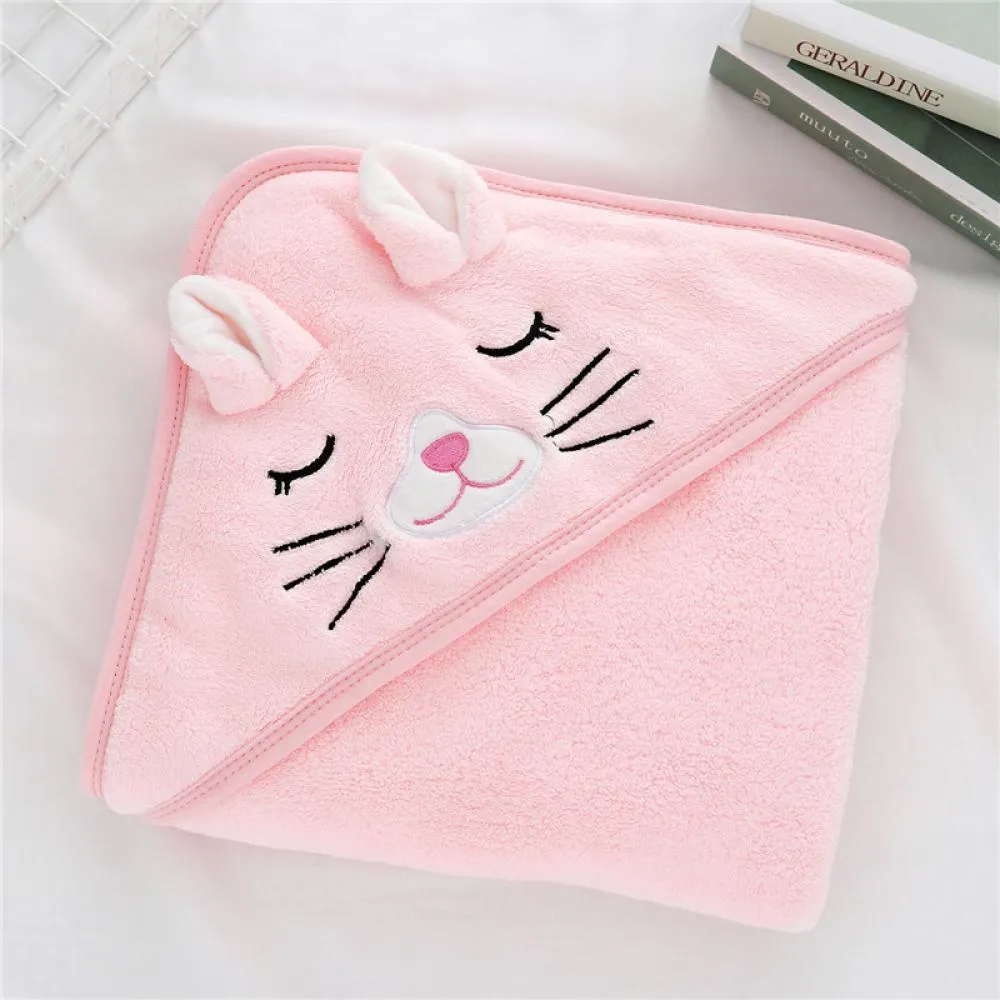 1pcs Baby Cartoon Animal Bath Towel Bathrobe Quilt, Bath Towel For Boys And Girls, Microfiber Coral Fleece Bath Towel, Super Absorbent Blanket, 80cm*80cm Baby Wholesale Clothing