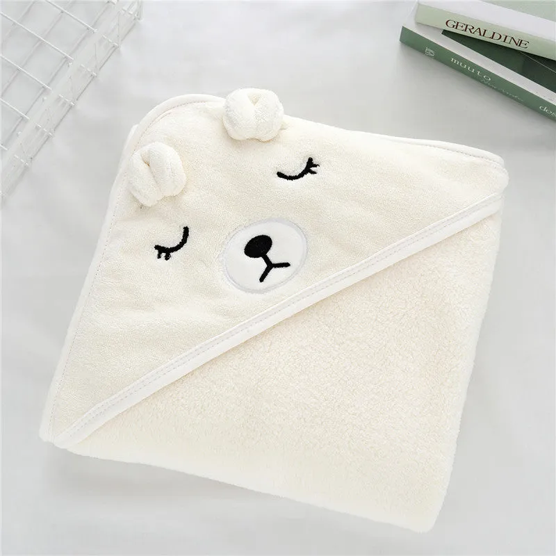 1pcs Baby Cartoon Animal Bath Towel Bathrobe Quilt, Bath Towel For Boys And Girls, Microfiber Coral Fleece Bath Towel, Super Absorbent Blanket, 80cm*80cm Baby Wholesale Clothing