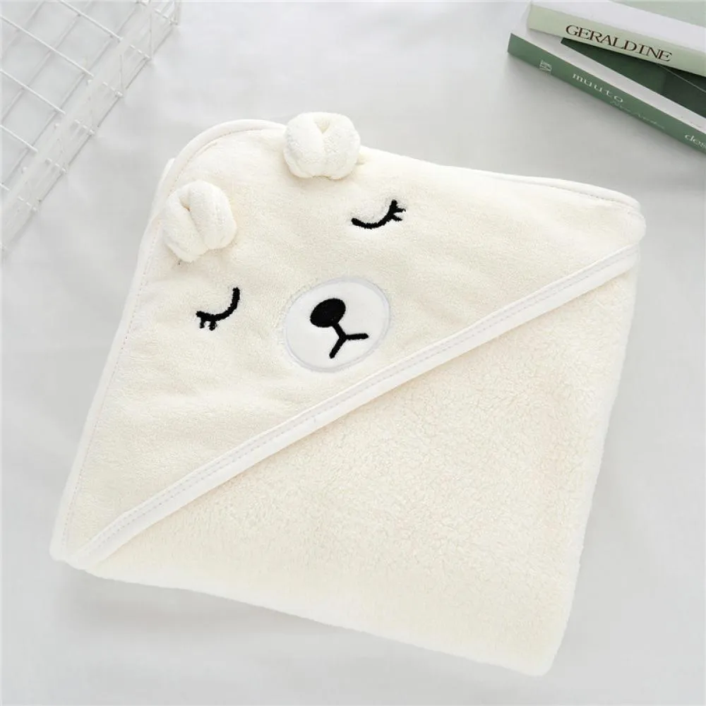 1pcs Baby Cartoon Animal Bath Towel Bathrobe Quilt, Bath Towel For Boys And Girls, Microfiber Coral Fleece Bath Towel, Super Absorbent Blanket, 80cm*80cm Baby Wholesale Clothing