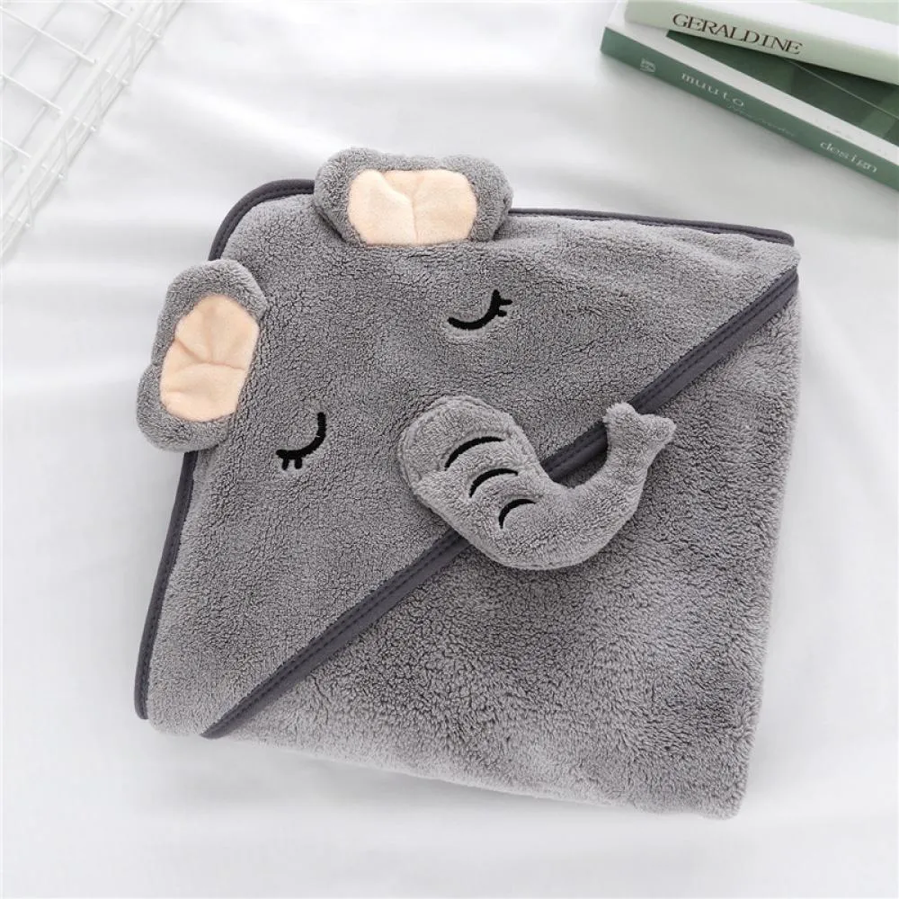 1pcs Baby Cartoon Animal Bath Towel Bathrobe Quilt, Bath Towel For Boys And Girls, Microfiber Coral Fleece Bath Towel, Super Absorbent Blanket, 80cm*80cm Baby Wholesale Clothing