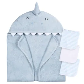 4pc Bath Set - Blue Shark