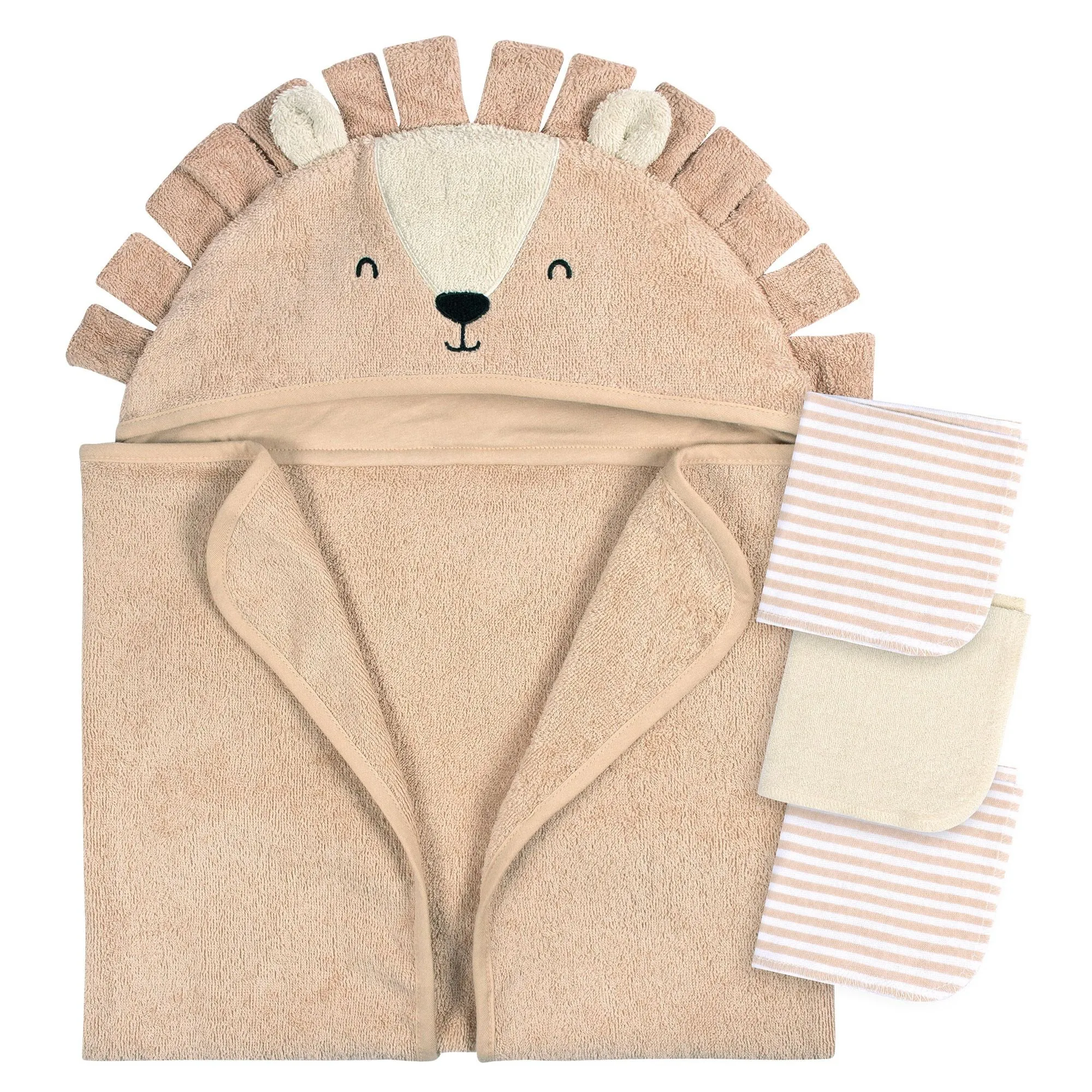 4pc Bath Set - Brown Lion