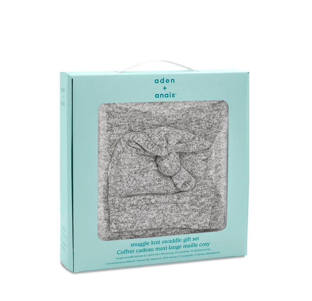 aden   anais Snuggle Knit Swaddle Gift Set - Heather Grey