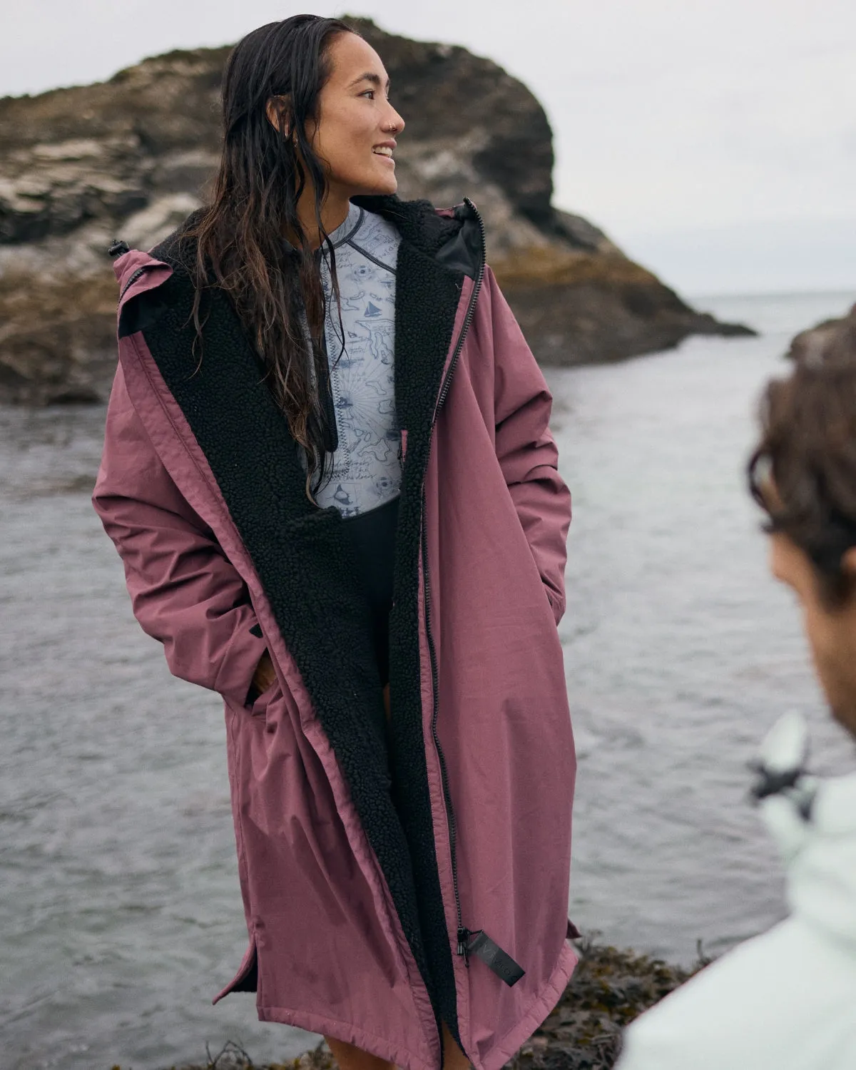 All Weather Sherpa Changing Robe - Dusky Damson