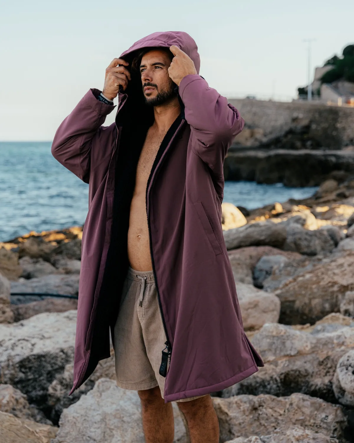 All Weather Sherpa Changing Robe - Dusky Damson