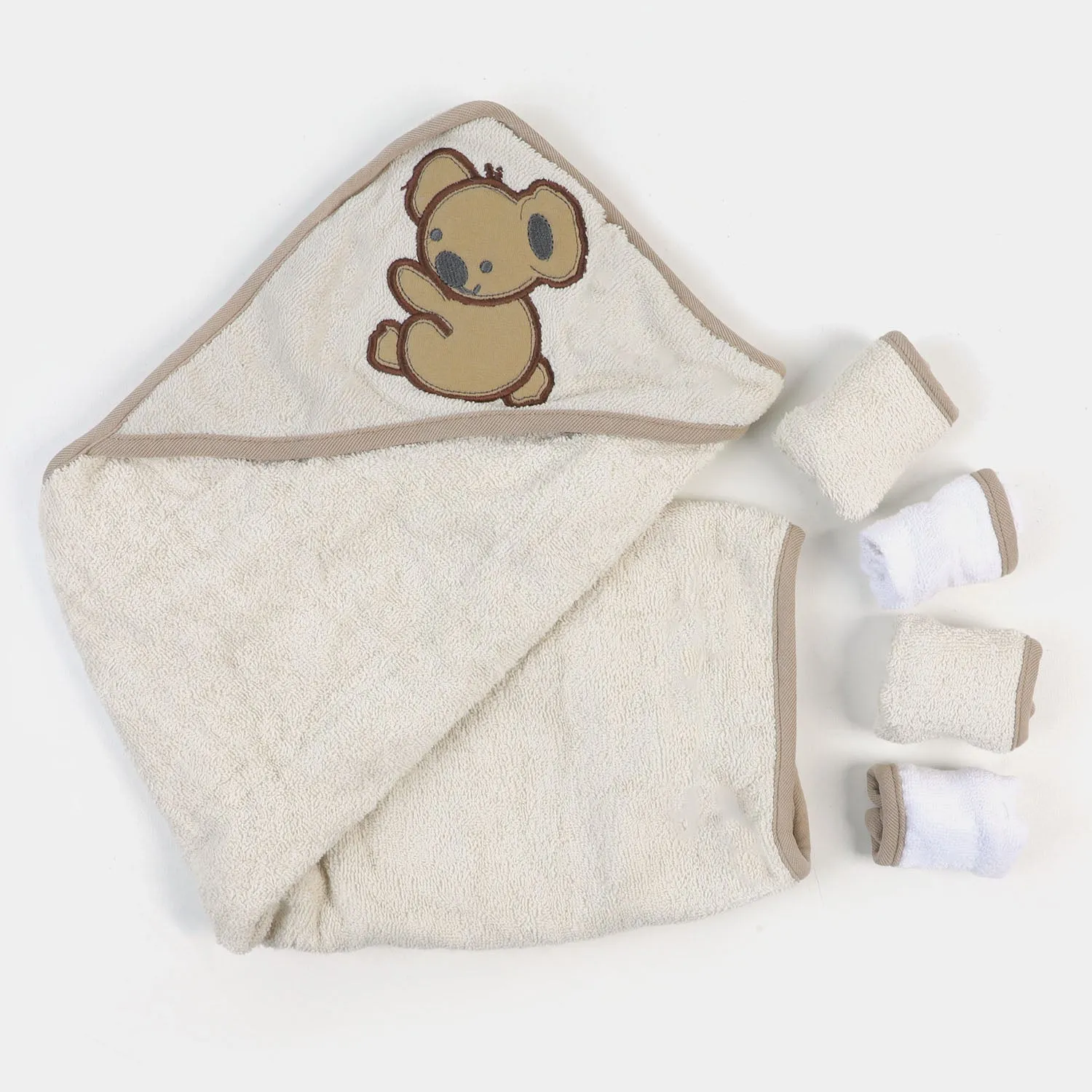 Baby Bath Towel   4PCs Face Towel - Bear