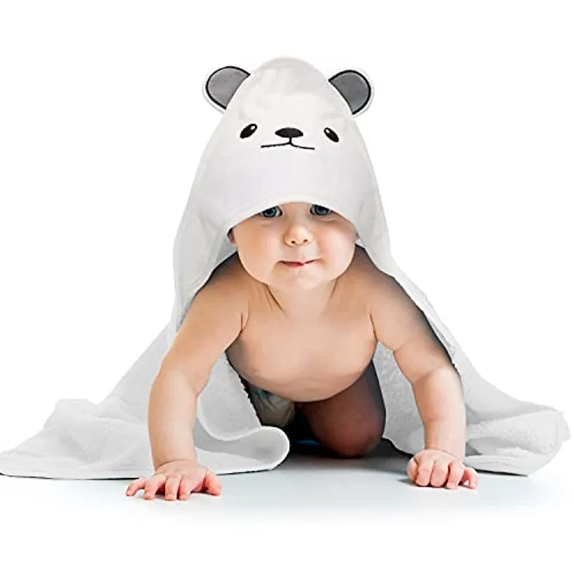 Baby Bath Towel Bear Ear Towel Plush Blanket Hooded Bathrobe