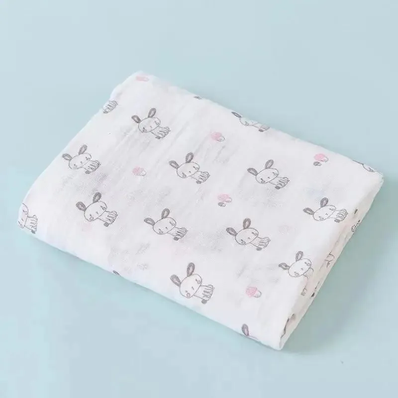 Baby Bath Towel Kids Bathrobe Child Blanket Wrap for Newborn Infant Toddler Boys Girls Gauze Cotton 110*110cm