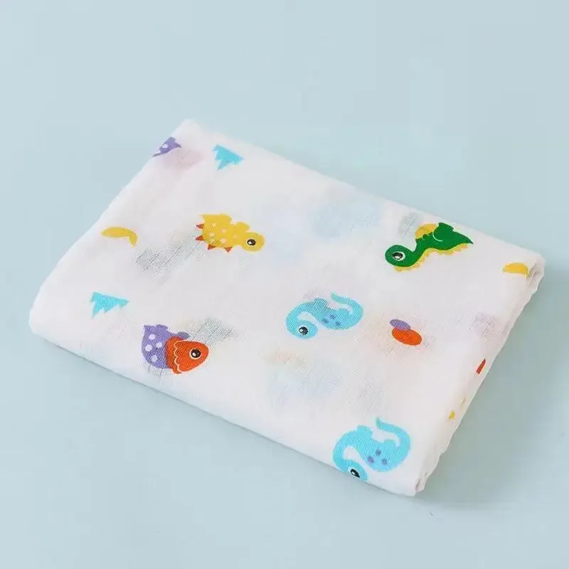 Baby Bath Towel Kids Bathrobe Child Blanket Wrap for Newborn Infant Toddler Boys Girls Gauze Cotton 110*110cm