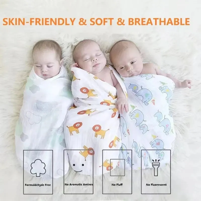 Baby Bath Towel Kids Bathrobe Child Blanket Wrap for Newborn Infant Toddler Boys Girls Gauze Cotton 110*110cm