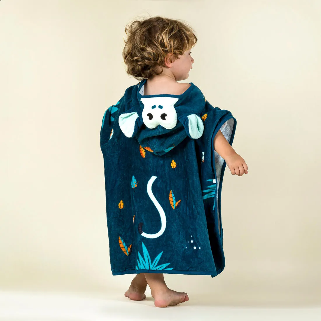 Baby Cotton Changing Poncho - Monkey Dark Blue