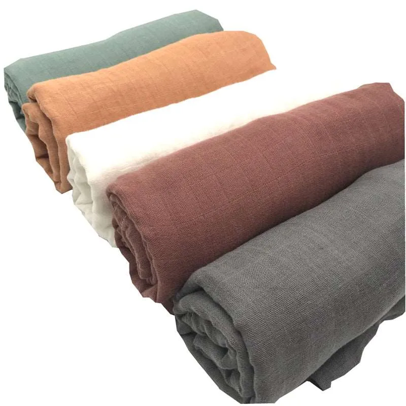 Bamboo Muslin Swaddle Blanket - Newborn Diaper - Accessories- Soft Swaddle Wrap- Baby Bedding- Bath Towel Solid Color.