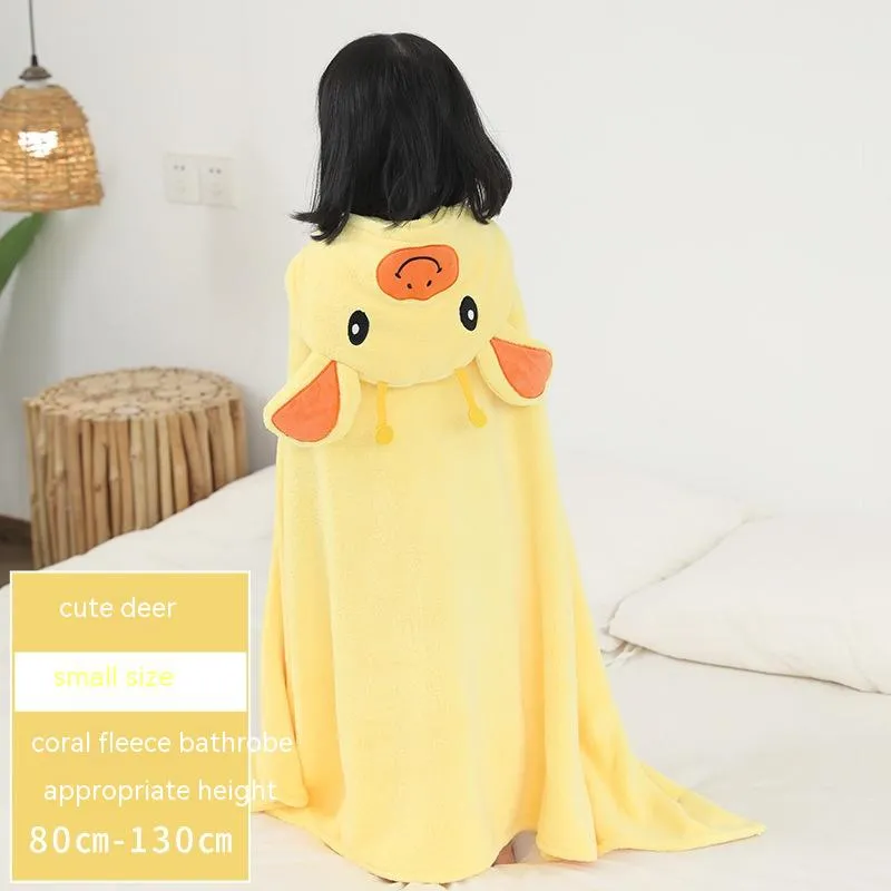 Bath Towel For Children Double-layer Cloak Hooded Bathrobe