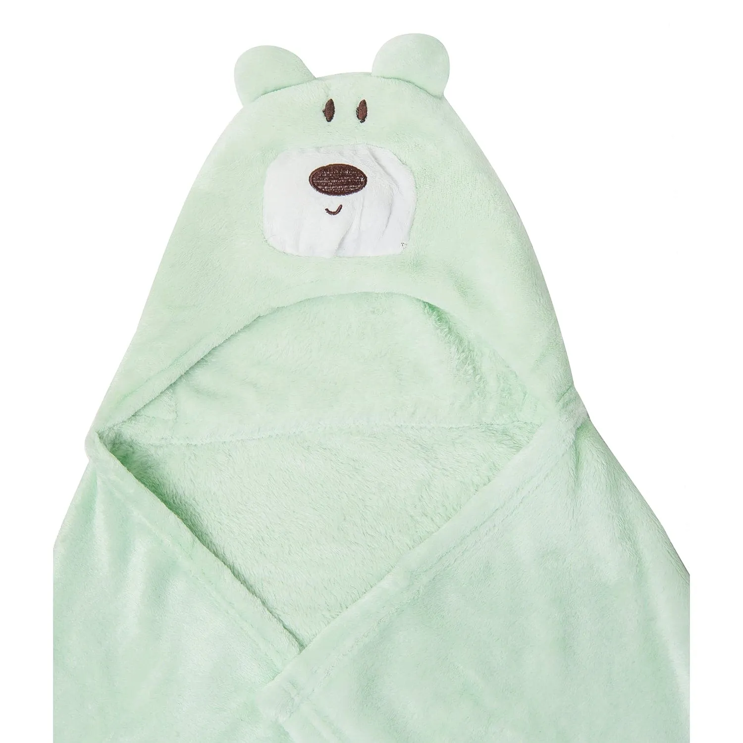 Bear Soft Cozy Hooded Blanket Mint Green