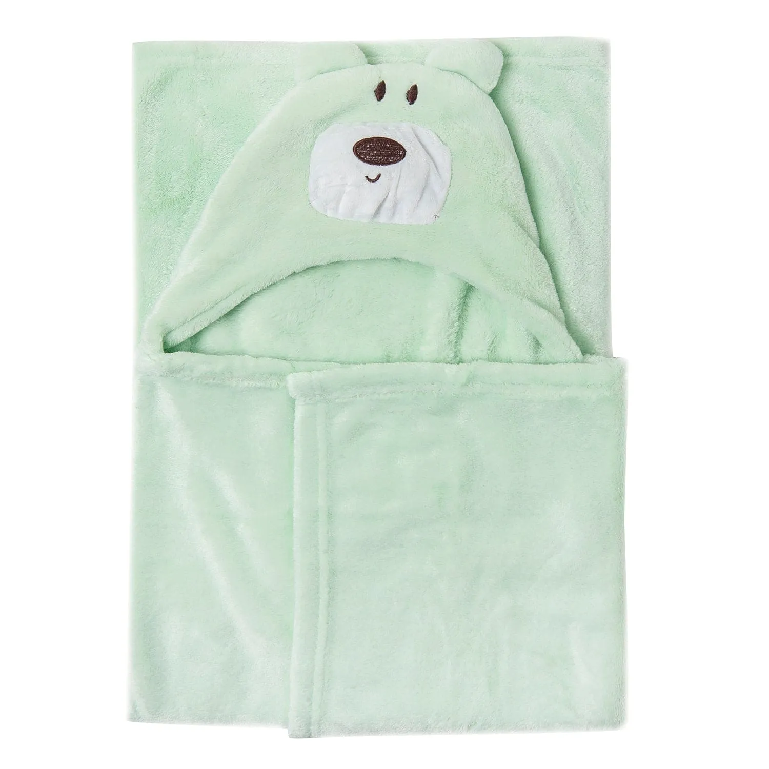 Bear Soft Cozy Hooded Blanket Mint Green