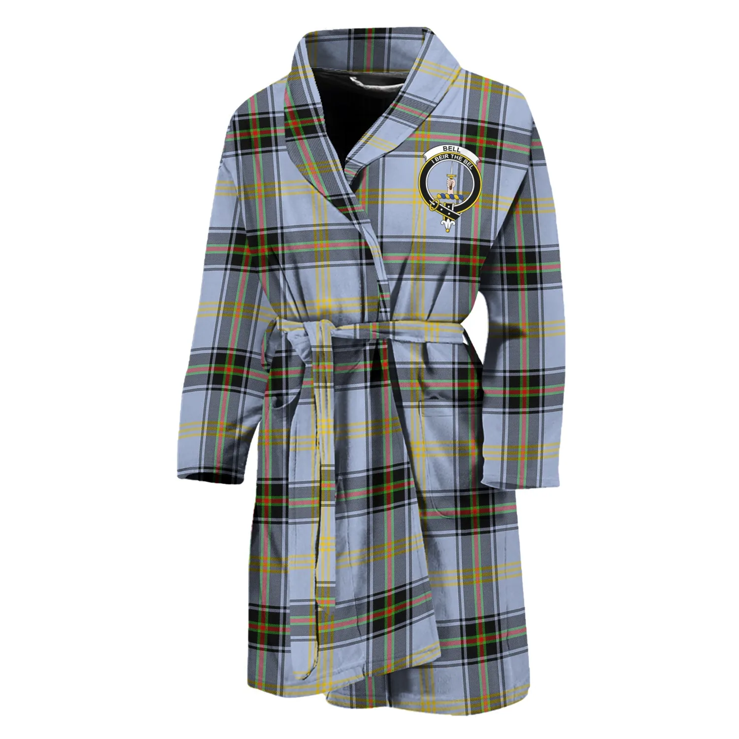 Bell Tartan Bathrobe with Family Crest