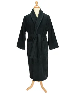 Black - ARTG® Bath robe with shawl collar