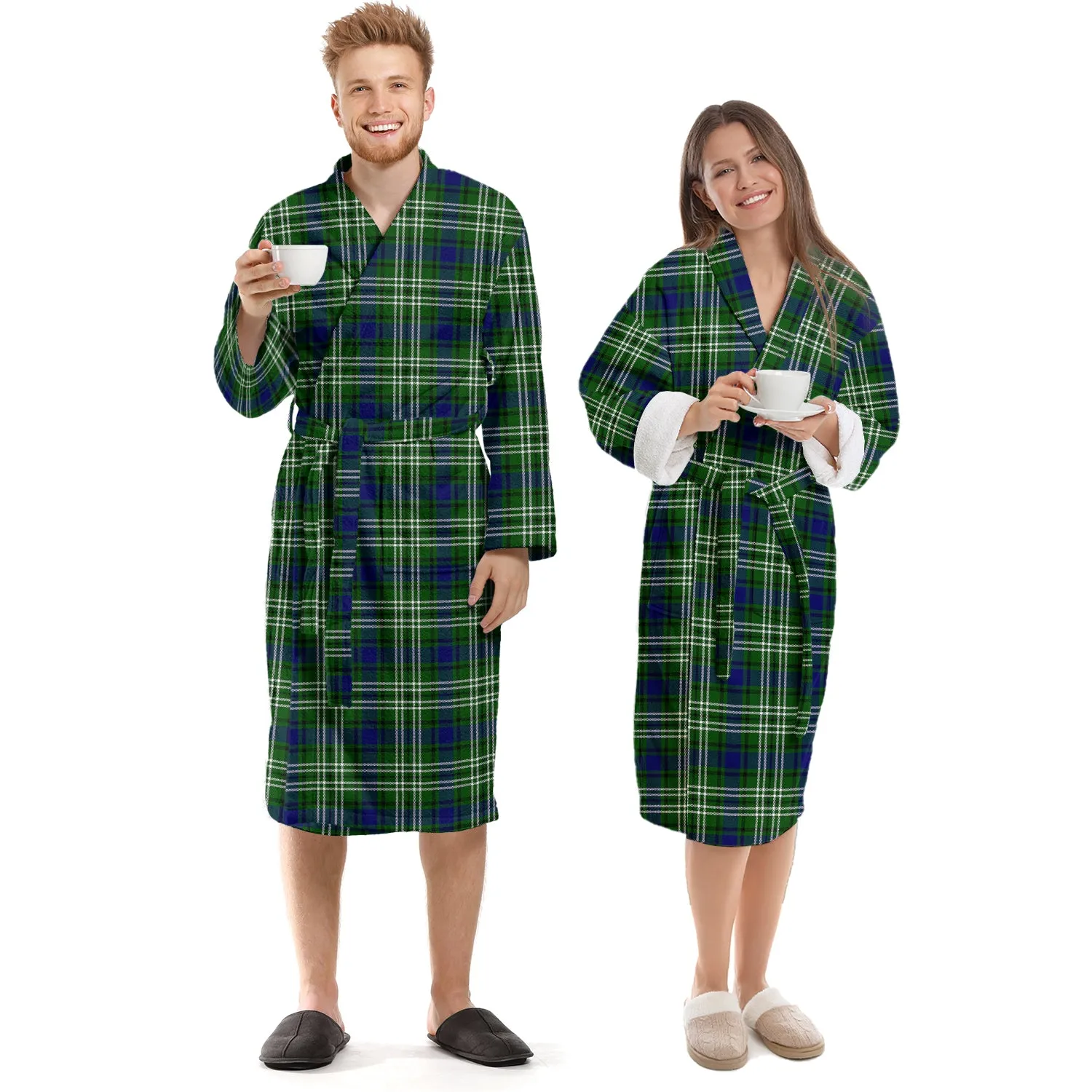 Luxurious Blackadder Tartan Bathrobe with Plush Fabric