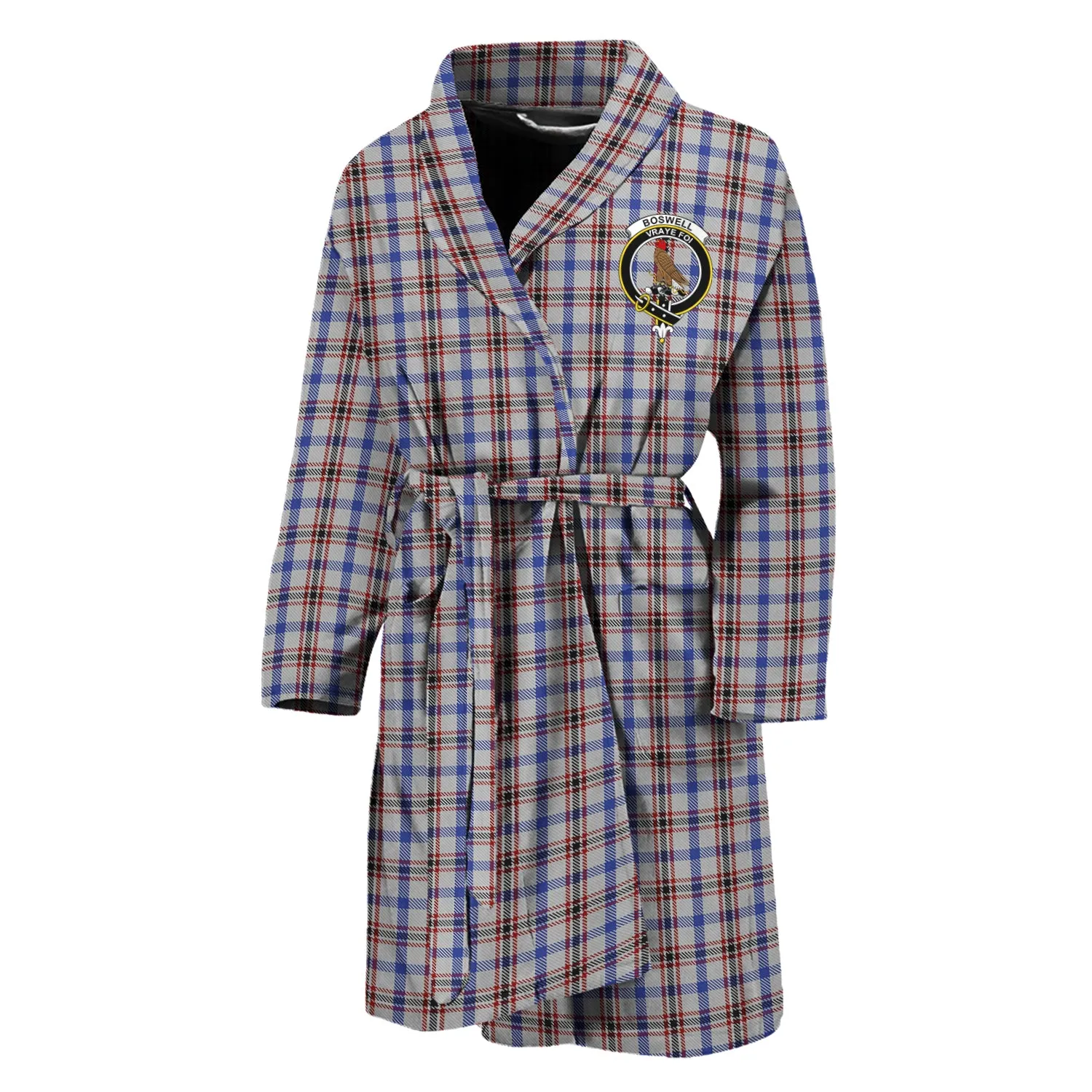 Boswell Tartan Bathrobe with Family Crest