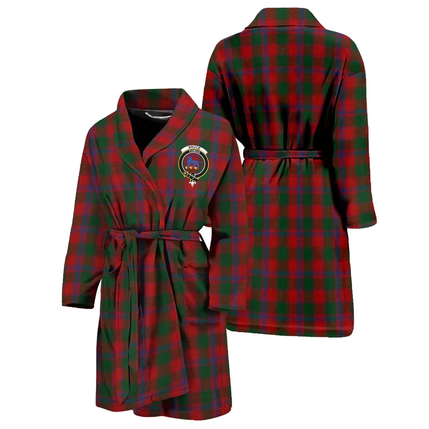 Bruce Old Tartan Bathrobe with Family Crest