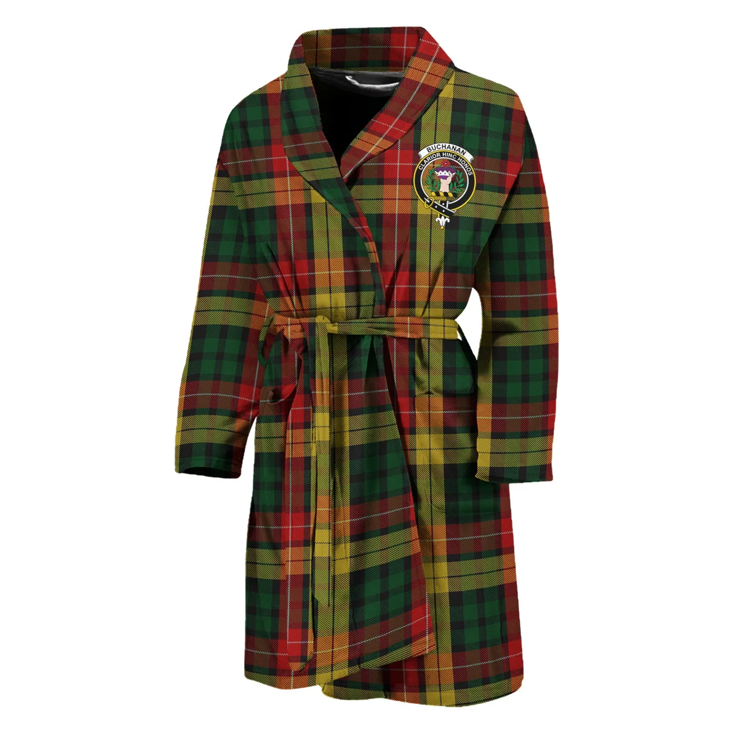 Buchanan Tartan Bathrobe with Family Crest