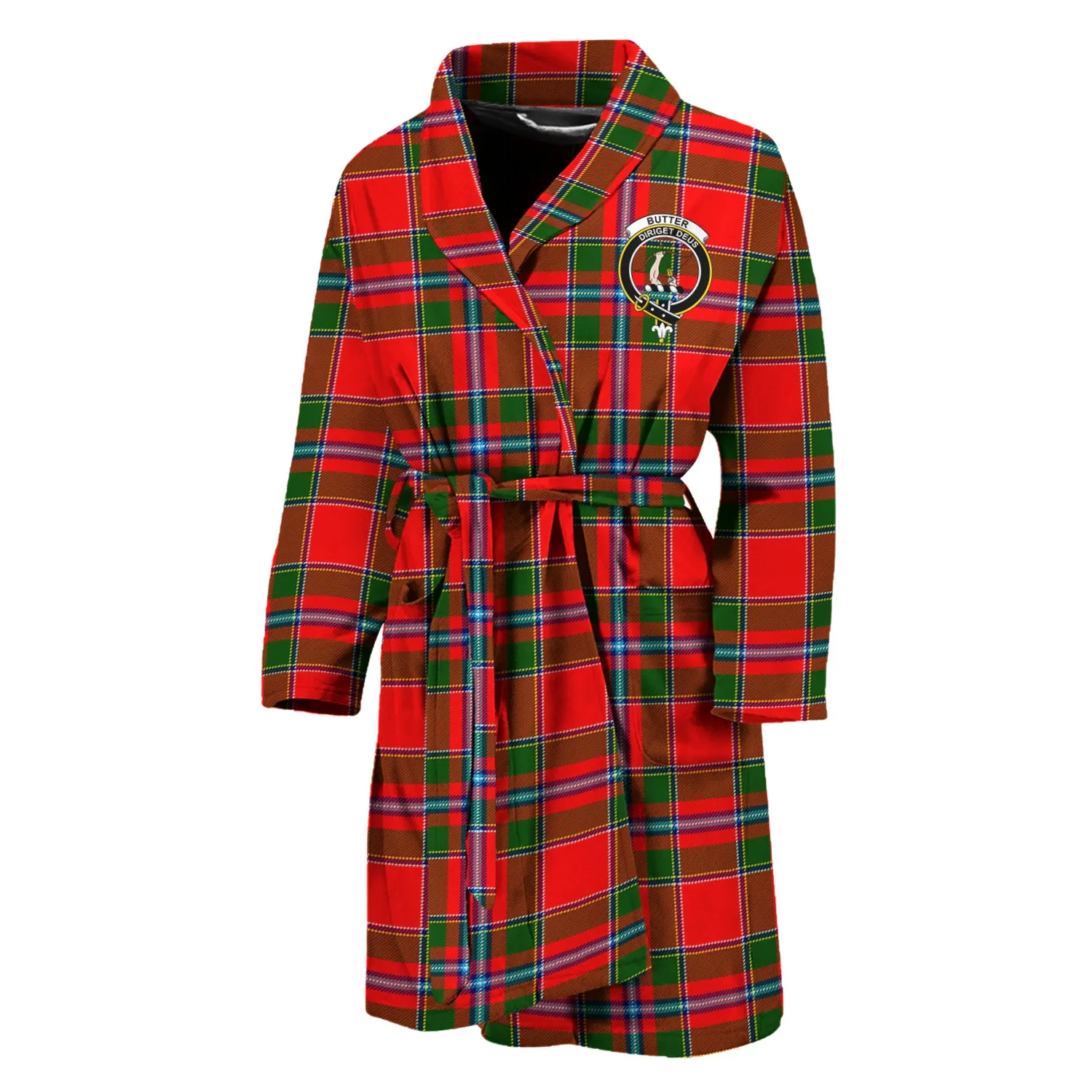 Butter Tartan Bathrobe with Family Crest