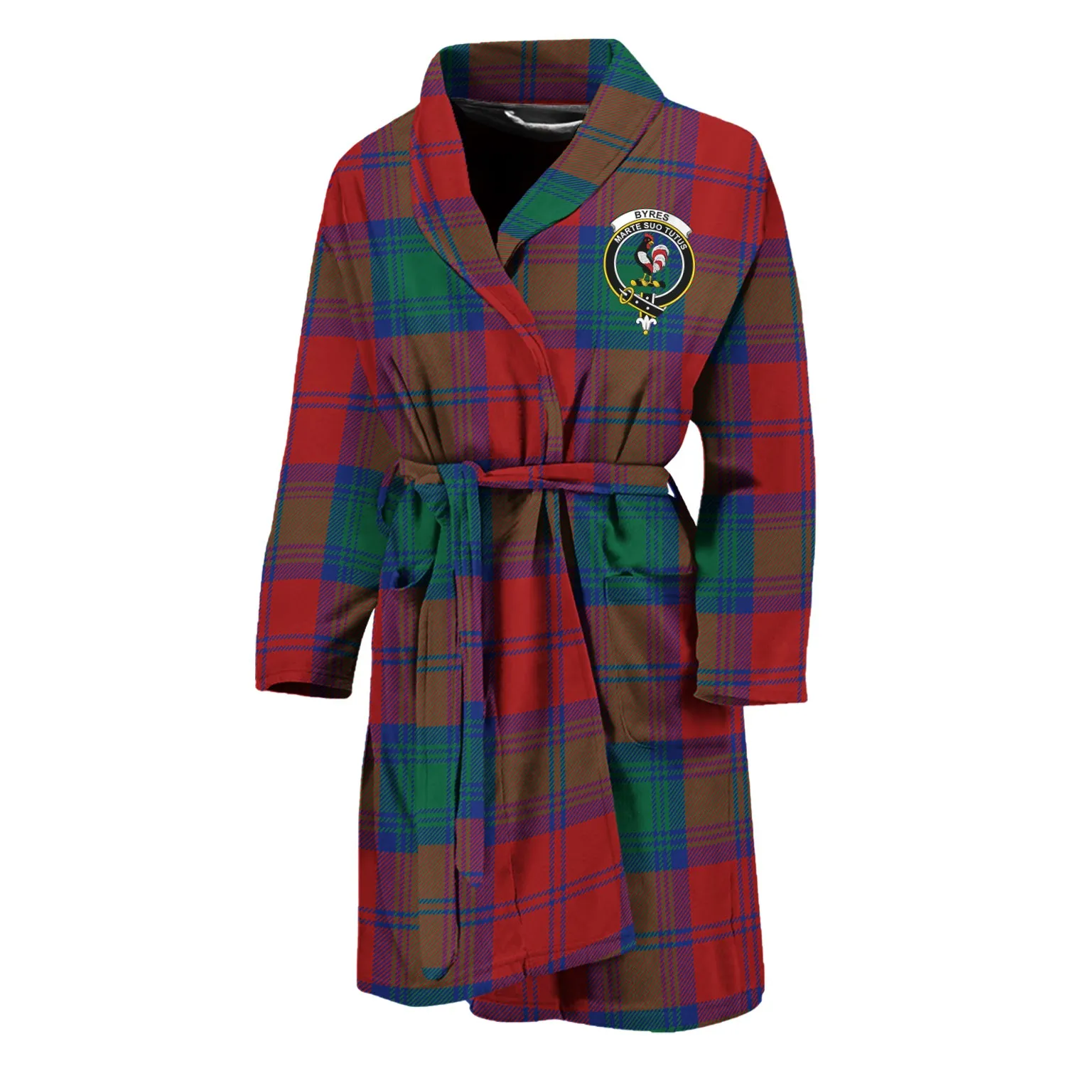 Byres (Byses) Tartan Bathrobe with Family Crest