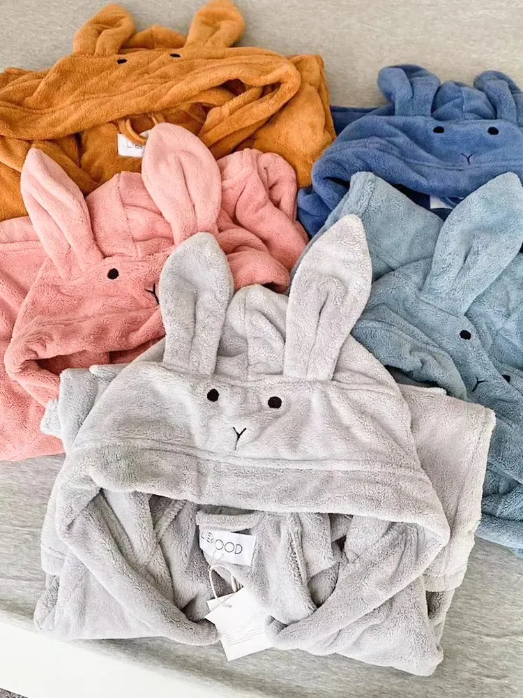 Cartoon Rabbit Hooded Bath Towel