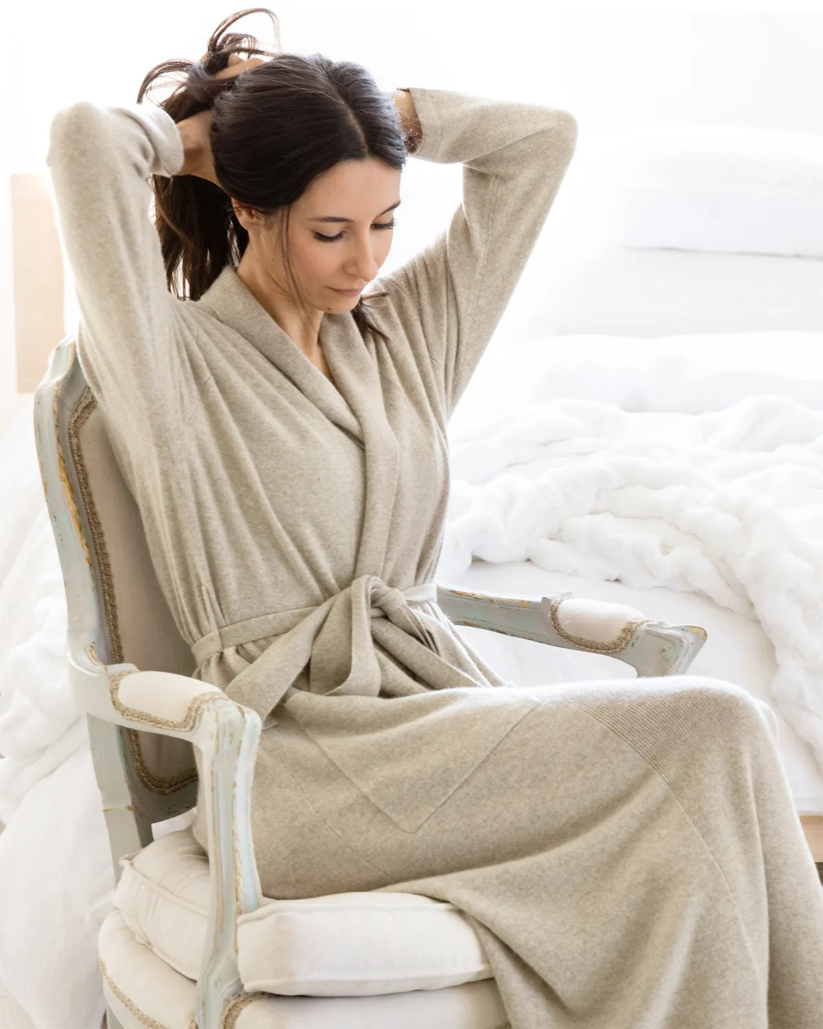 Cashmere Robe Oatmeal