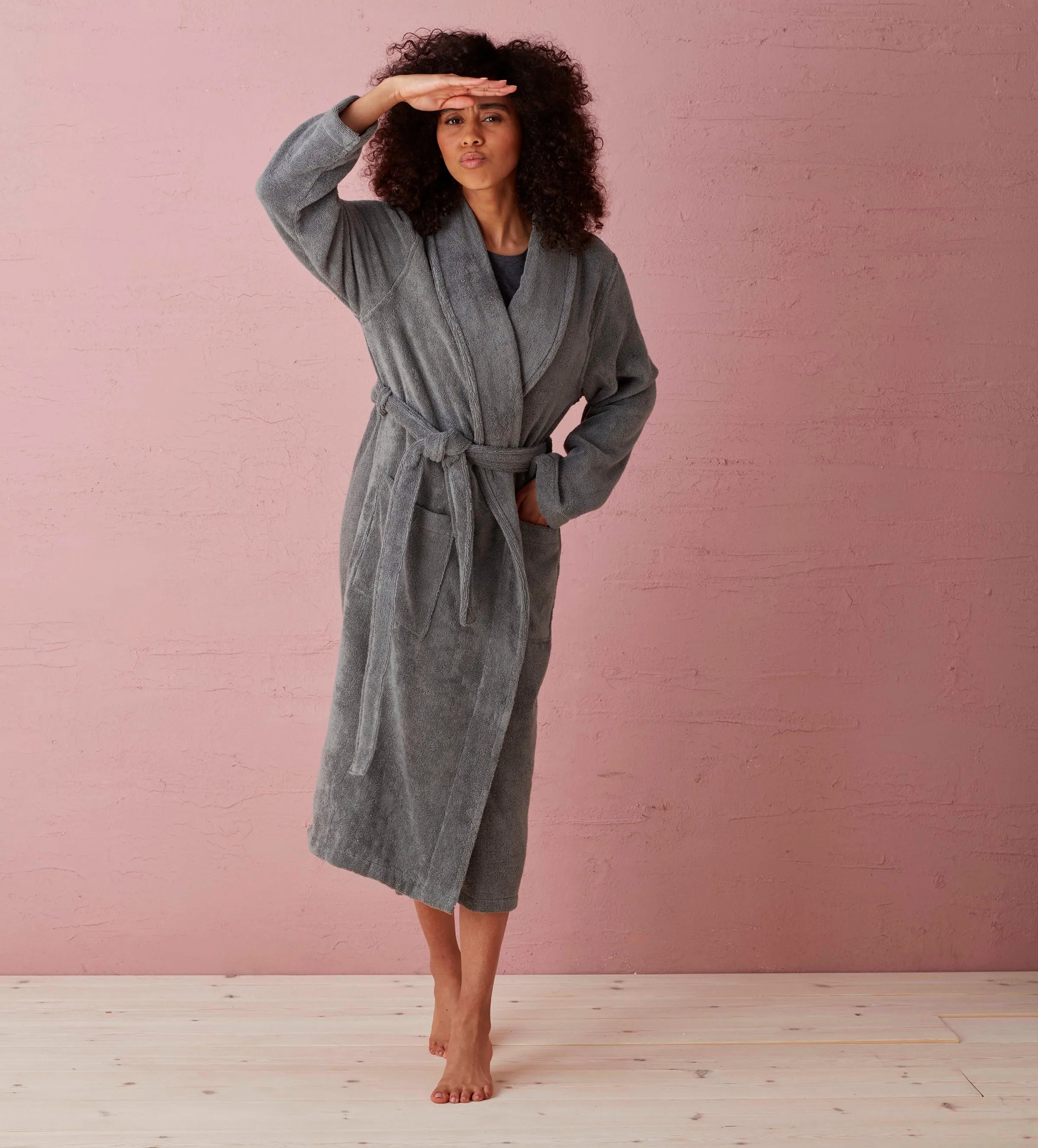 Charcoal Audrey Luxury Cotton Towelling Robe