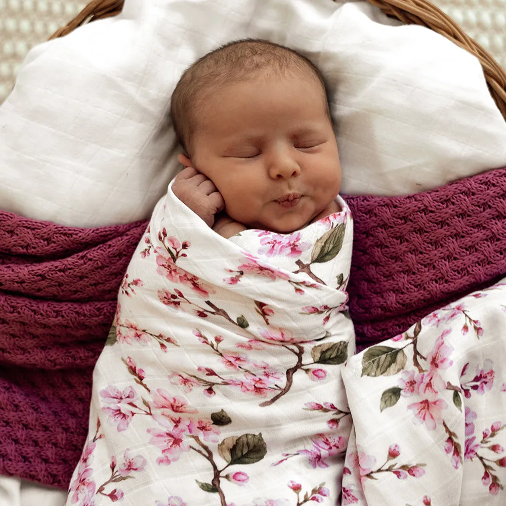 Cherry Blossom Organic Muslin Wrap