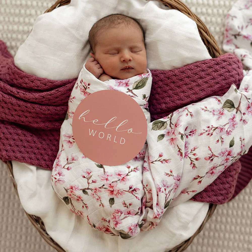 Cherry Blossom Organic Muslin Wrap