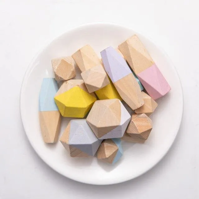 Colorful Wooden Stone Kids Intelligent Stacking Game