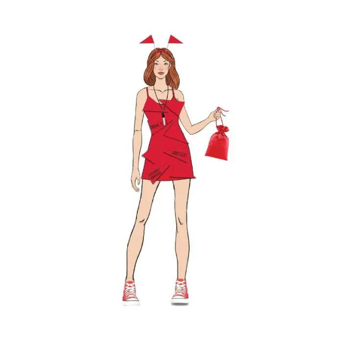 Costume femme robe rouge "red flag" (XXL)