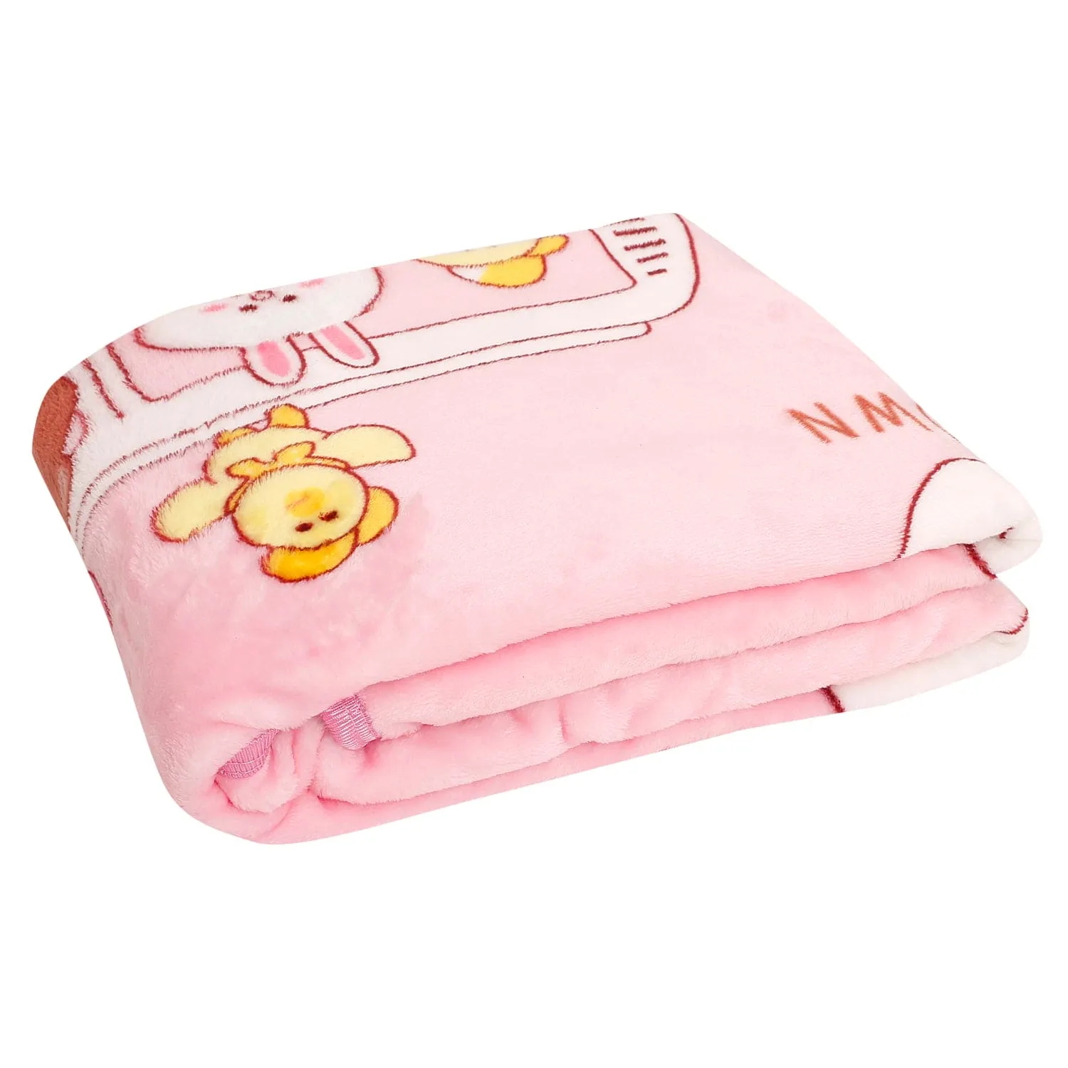 Cycling Bear Pink Blanket