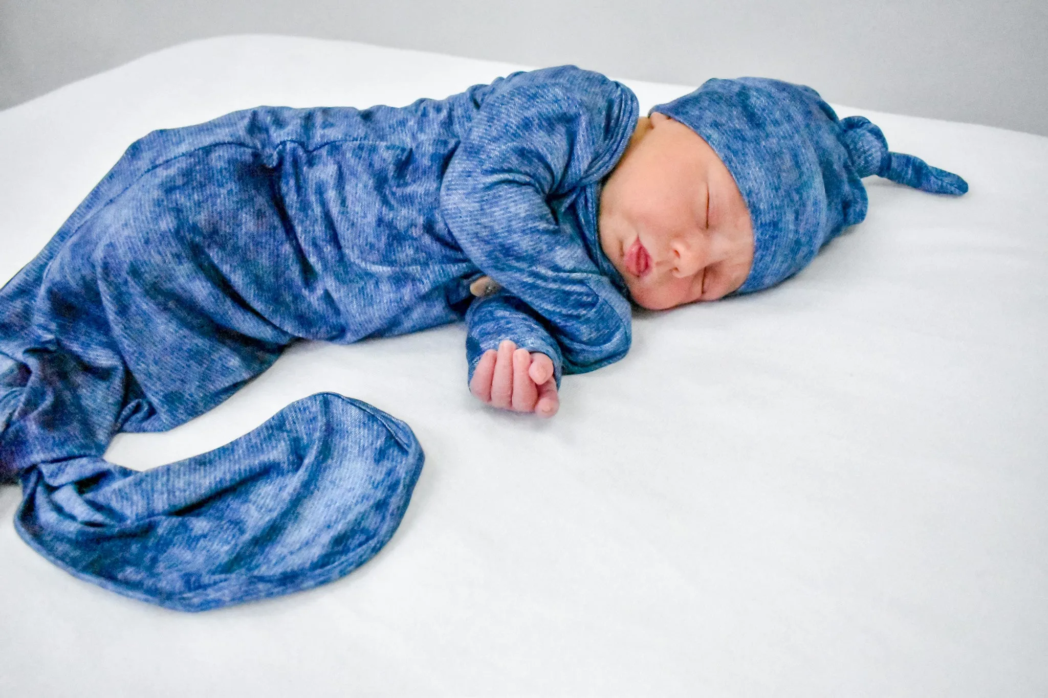 Denim Knot Gown & Hat