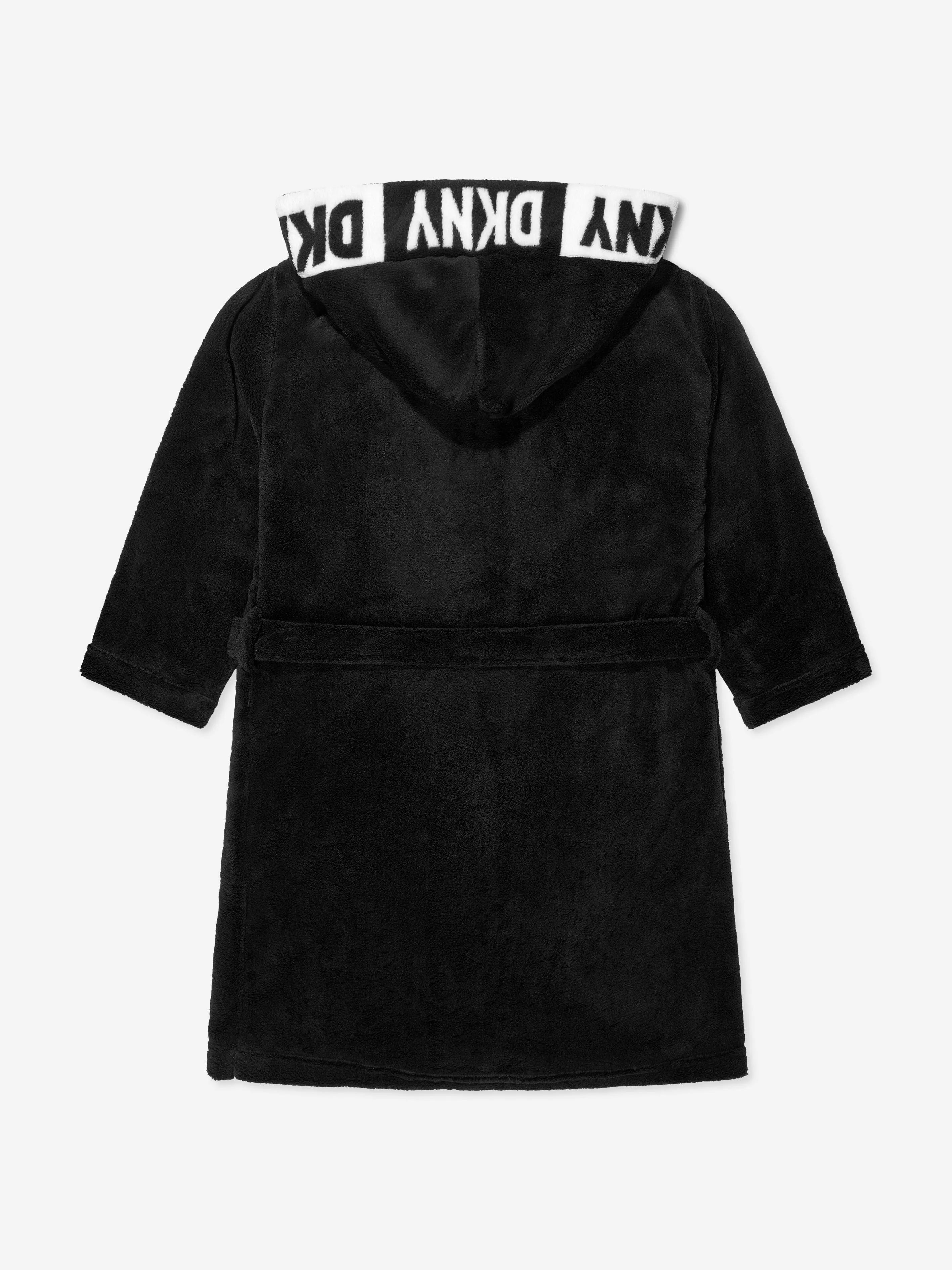 DKNY Boys Logo Bathrobe in Black