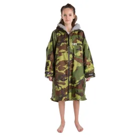 Dryrobe Youth Kids Advance Long Sleeve Drying & Changing Robe - Camouflage/Grey