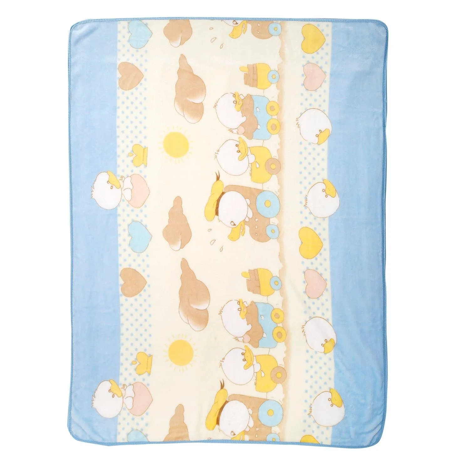 Duckling Train Blue Blanket