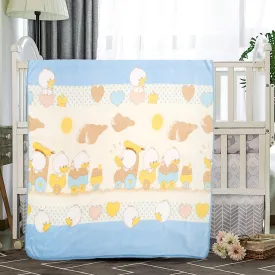 Duckling Train Blue Blanket