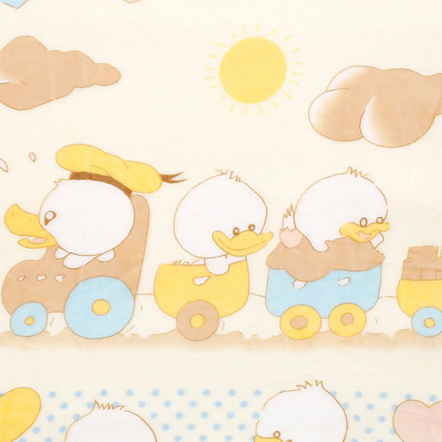 Duckling Train Blue Blanket