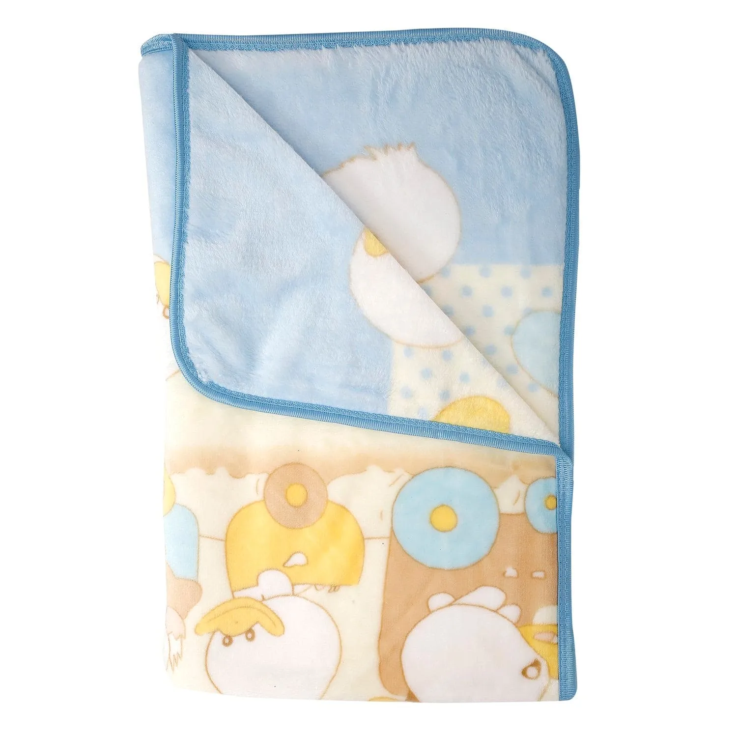 Duckling Train Blue Blanket