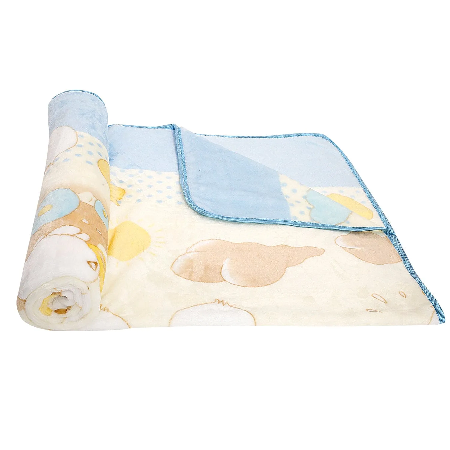 Duckling Train Blue Blanket