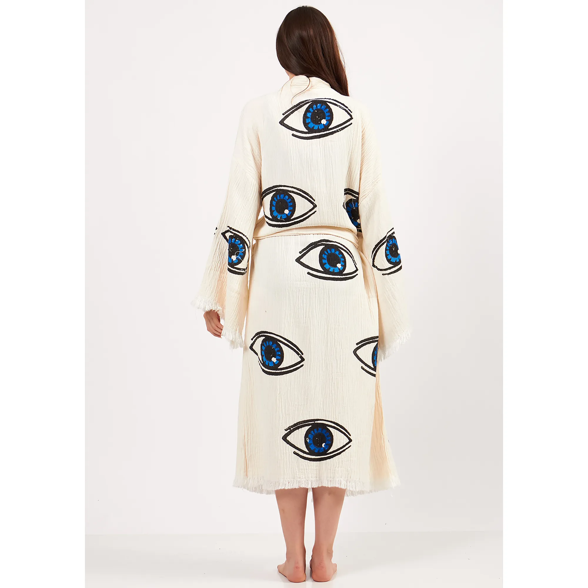 Evil Eye Turkish Towel Kimono Kaftan Bathrobe