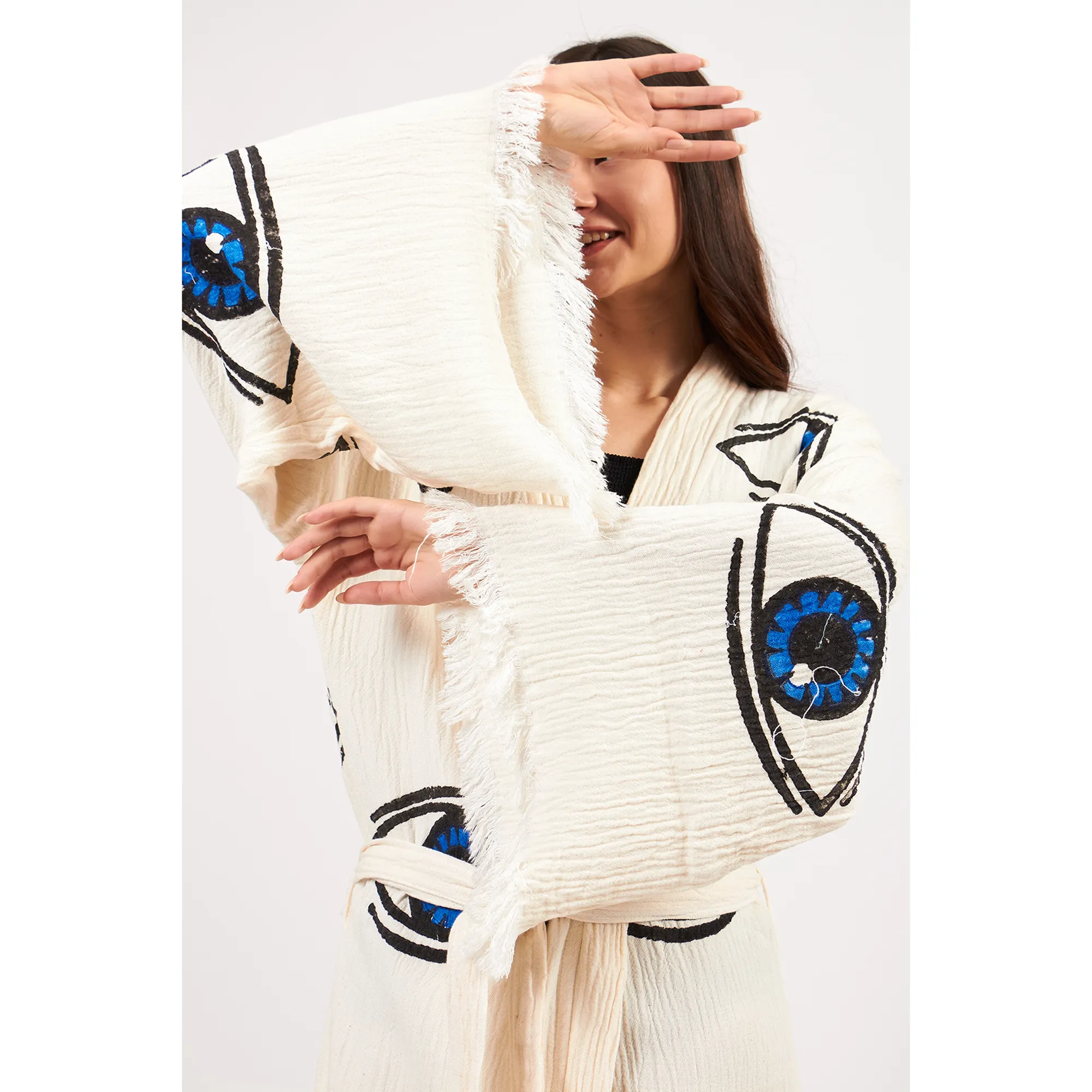 Evil Eye Turkish Towel Kimono Kaftan Bathrobe