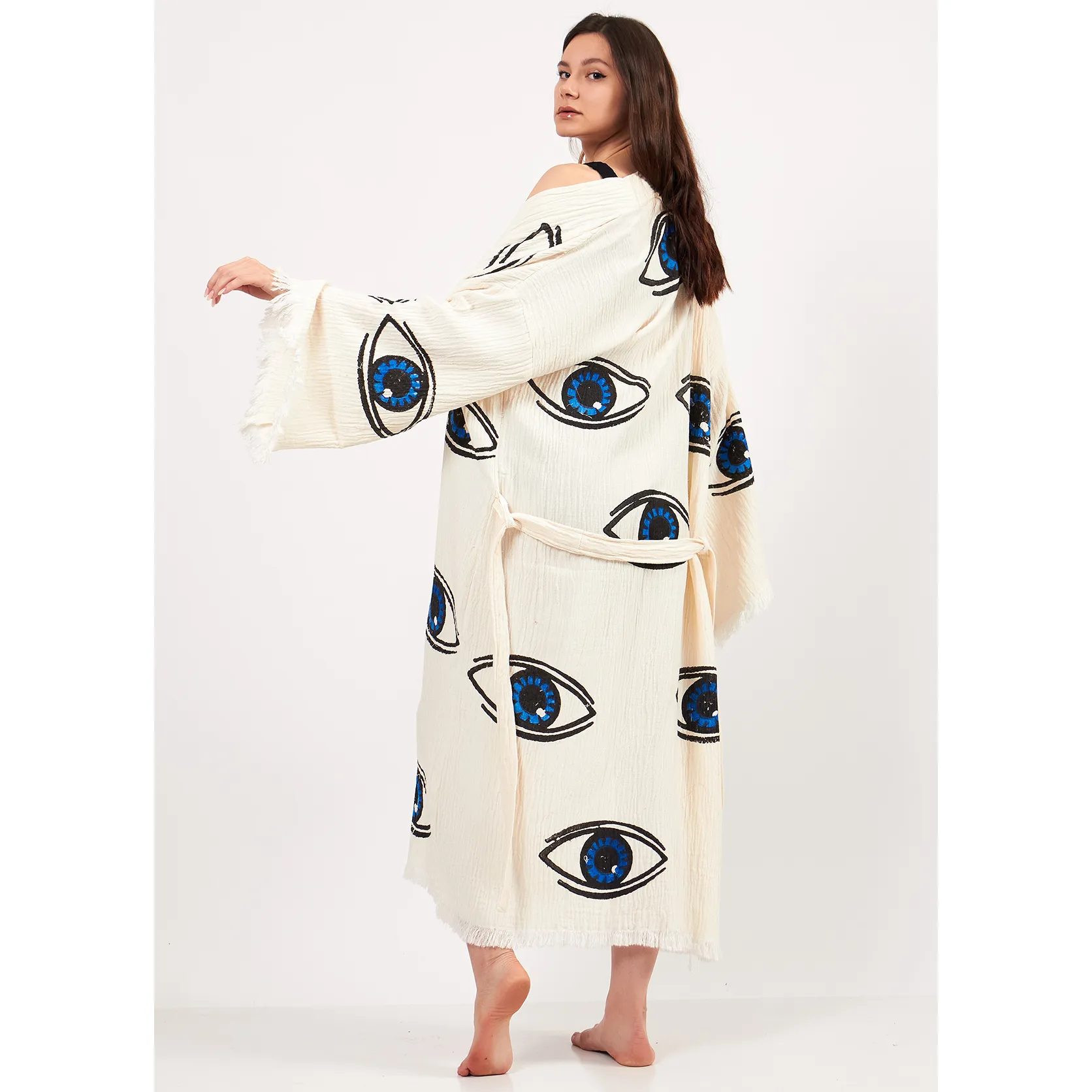 Evil Eye Turkish Towel Kimono Kaftan Bathrobe